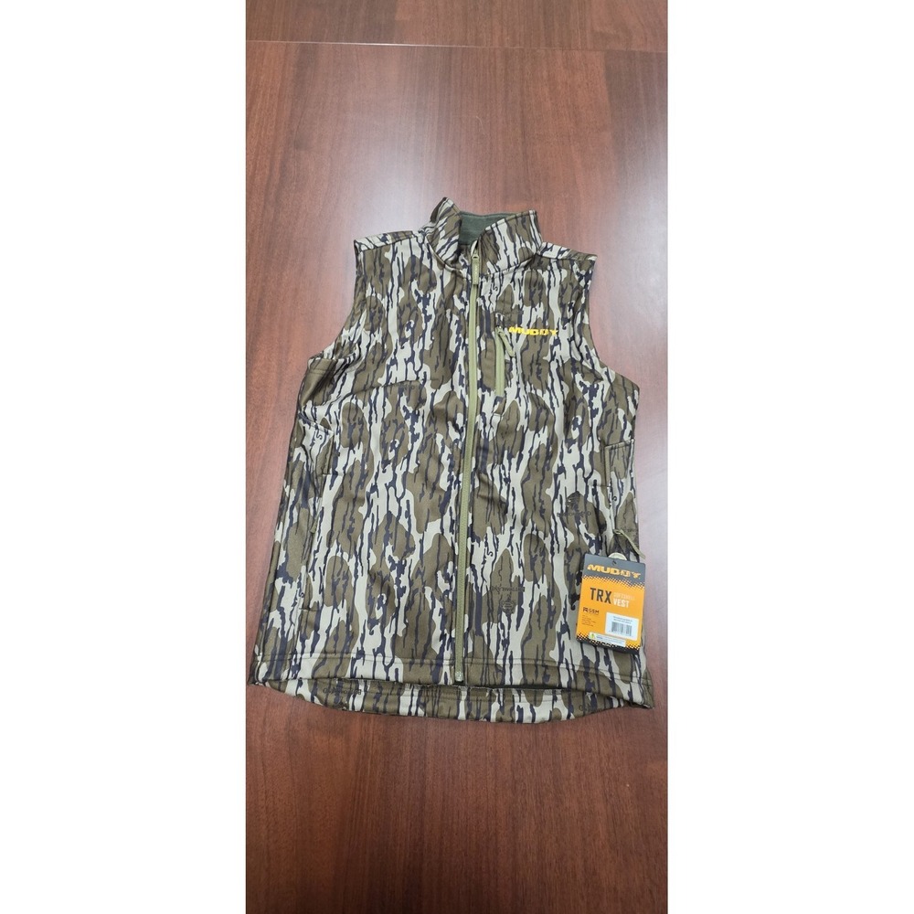 Muddy TRX Softshell Medium Bottomland Camo Vest, Water Resistant,  Silent...